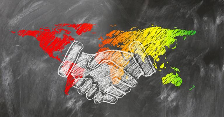 shaking hands. decorative