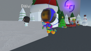 Virtuaalitilassa seikkailevat erilaiset hahmot.