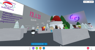 Virtuaalitilassa pystyy kirjoittamaan seinille.