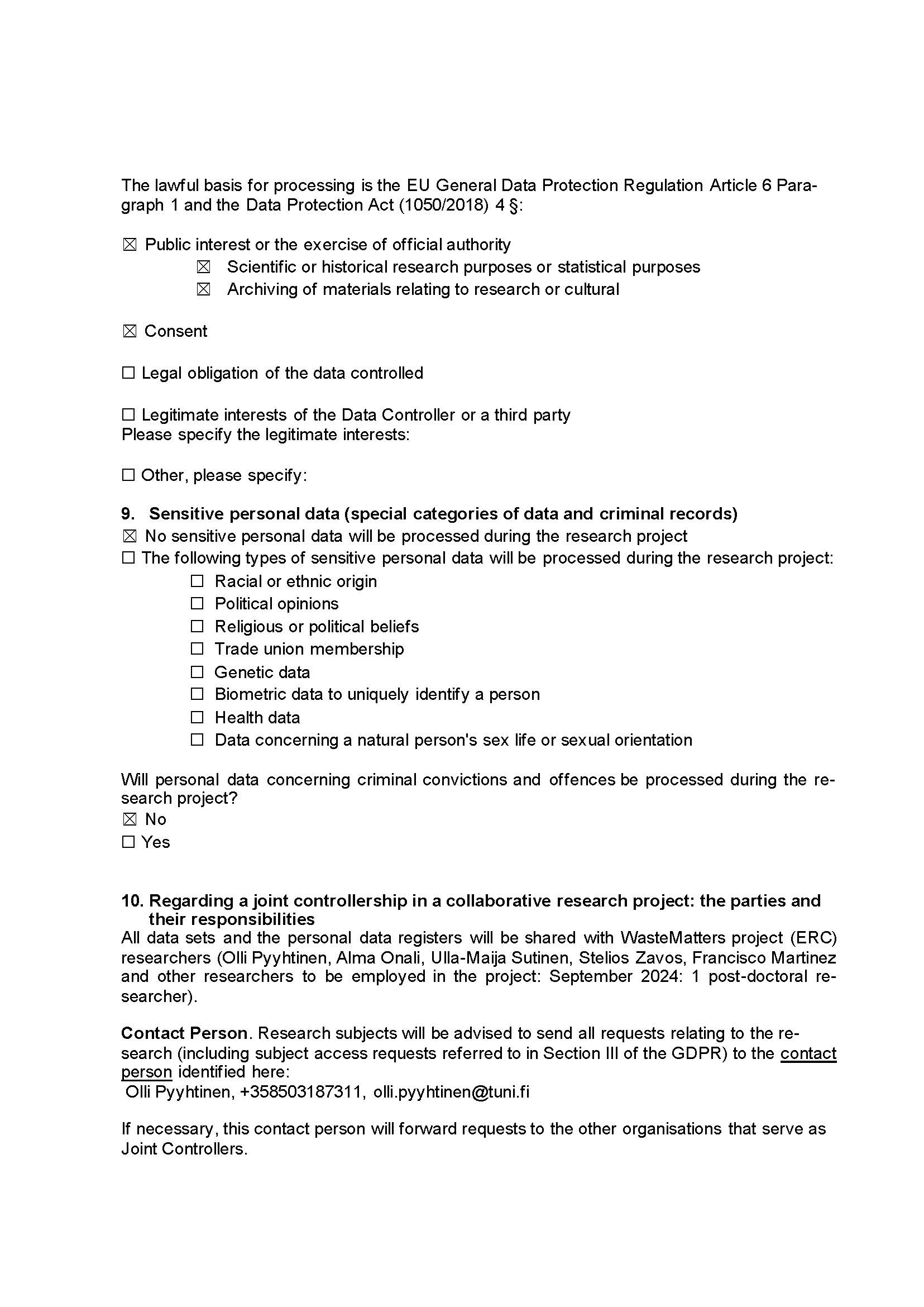 Privacy notice, page 2