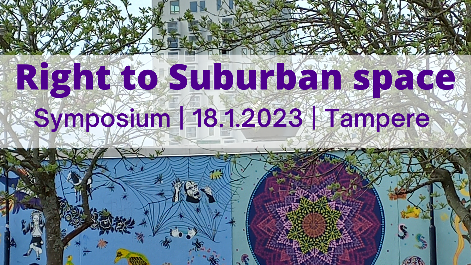 Picture of a suburb scenery with trees and an apartment building.