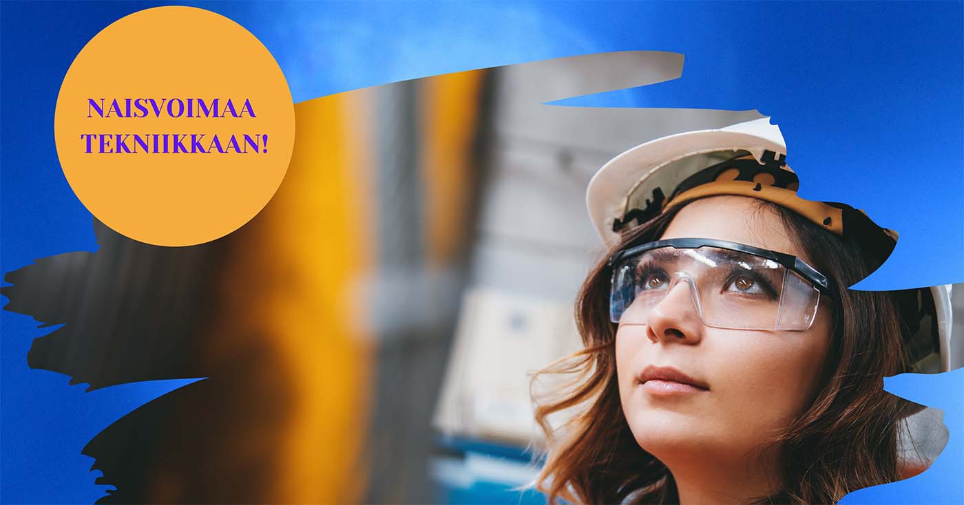 Nainen kypärä päässä