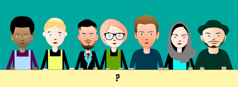 Tuura-piirros henkilöt rivissä