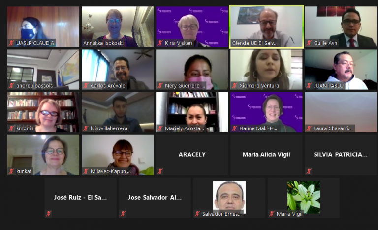 Kick-off meeting online video screen