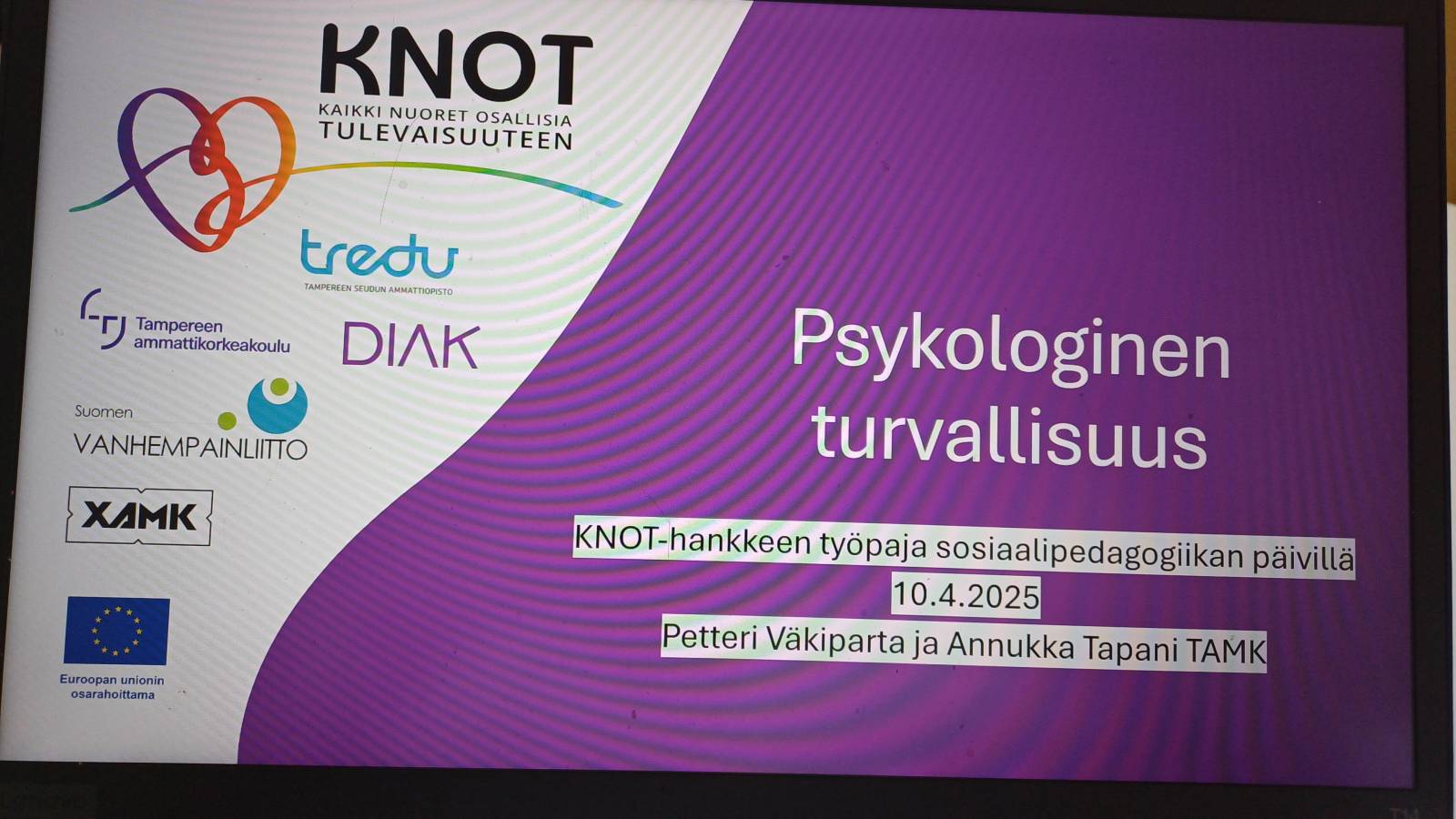 projektin tiedot ja työpajan nimi