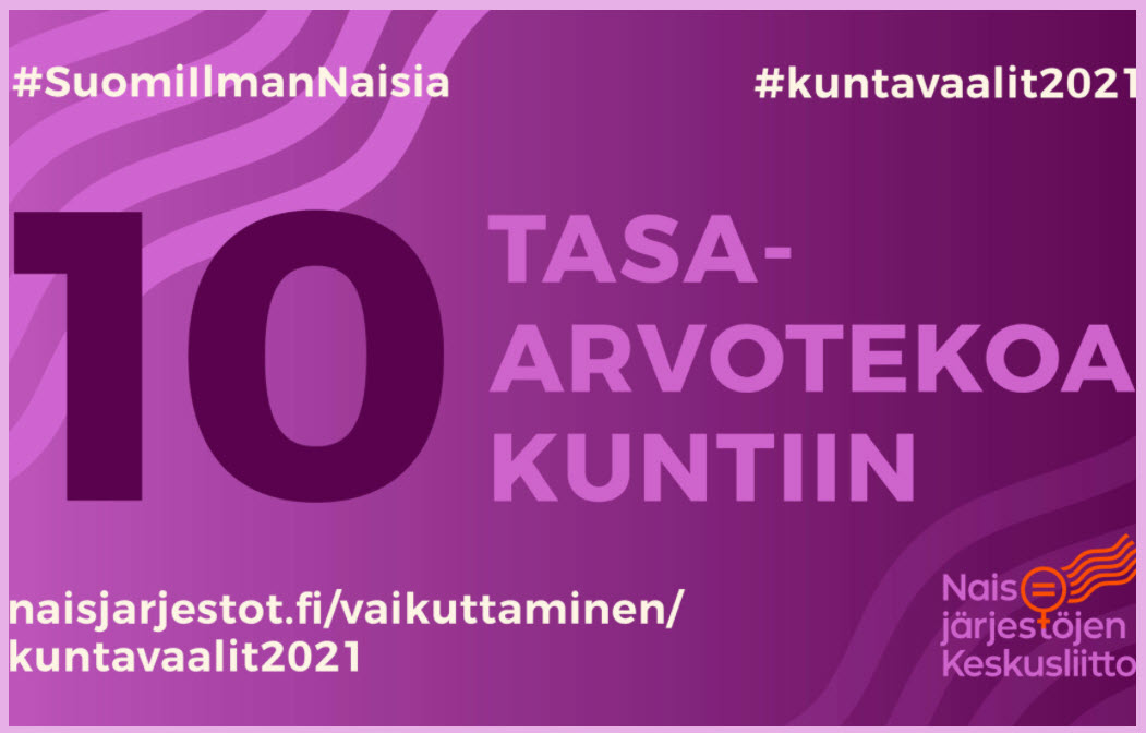 10 Tasa-arvotekoa kuntiin