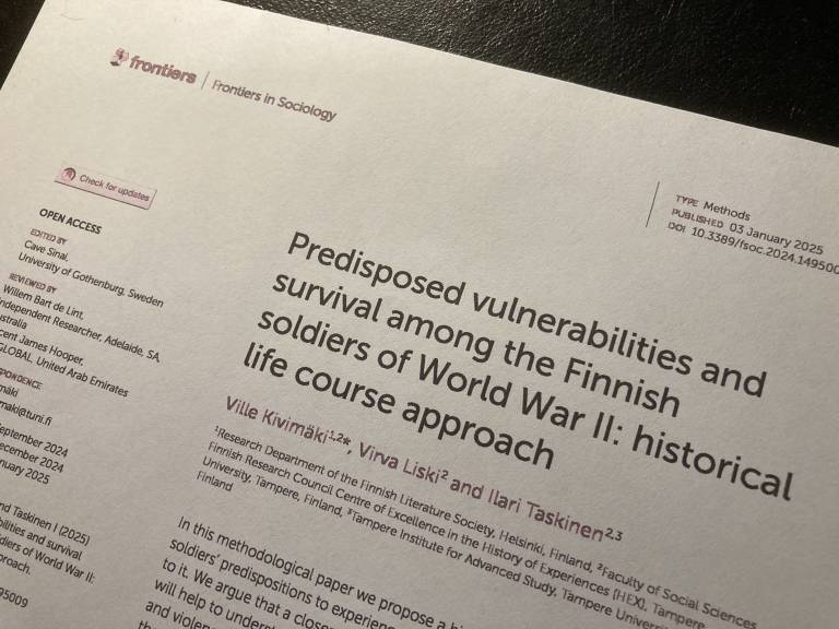 Article title page: Predisposed Vulnerabilities and Survival among the Finnish Soldiers of World War II