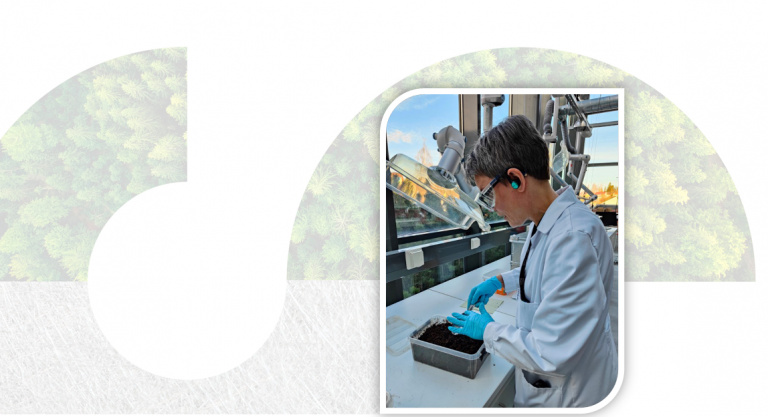 A woman doing laboratory test.