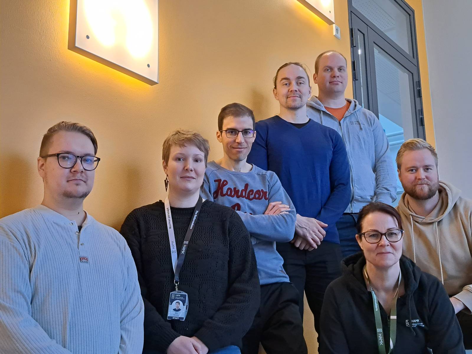 CircBuild-projektiryhmä: vas-oik. Antti Äikäs, Satu Koivisto, Raul Castano De la Rosa, Jaakko Kinnunen, Olli Koskela, Sanna-Maaria Siintoharju ja Juha Franssila.