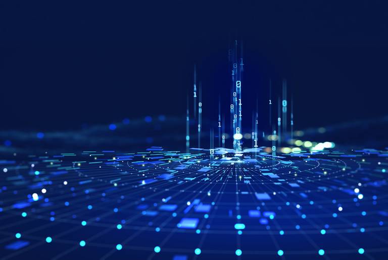 Älykästä kaupunkia ja big dataa kuvaava 3D-kuva.