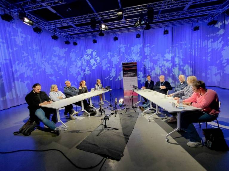 Vårens framtidsverkstad skapade nya samarbetsformer mellan företag och utbildningsinstitutioner. Bild från framtidsverkstaden i Mediapolis i Tammerfors.
