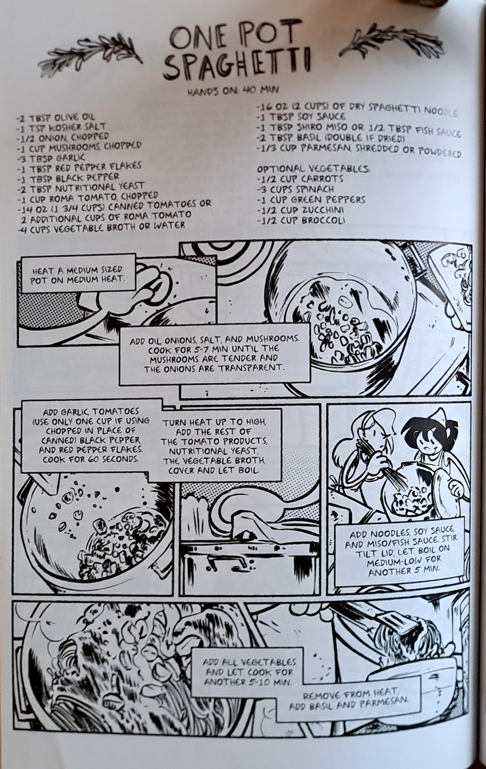 Poorcraft Cookbook: ruokareseptisivu