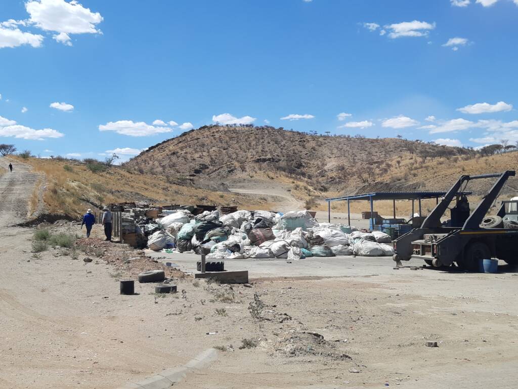 A view with trash bags