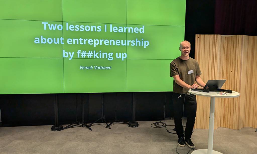 Young entrepreneur having a presentation.