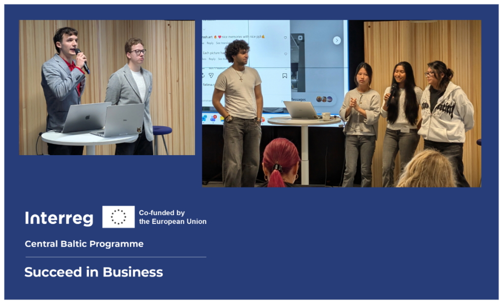 A photo collage of young entrepreneurs presenting their business ideas.