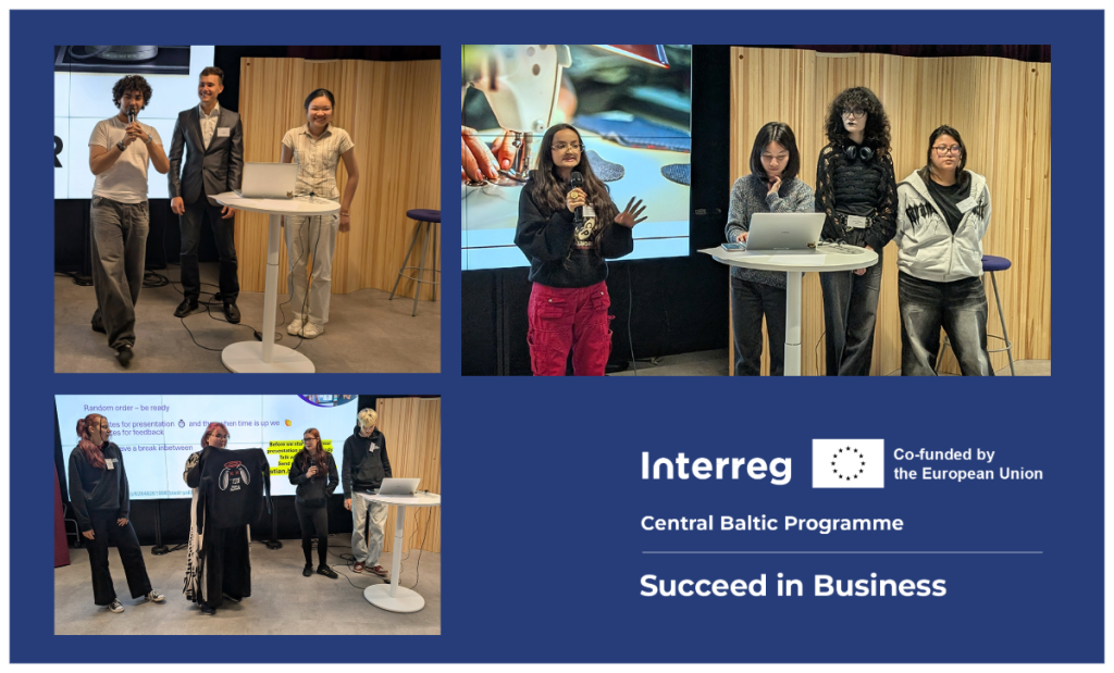 A photo collage of young entrepreneurs presenting their business ideas.
