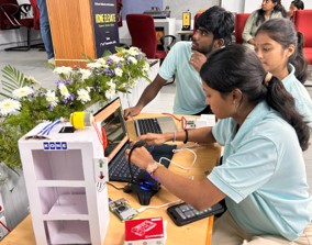 Students are working on project during KONE Hackathon