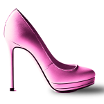 Kuvassa on vaaleanpunainen korkokenkä vaaleata taustaa vasten