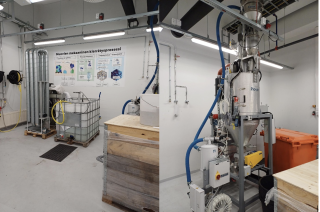 Muovien mekaaniseen kierrätykseen soveltuva laitteisto.