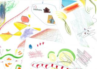 Pictures of the works produced during the art workshop