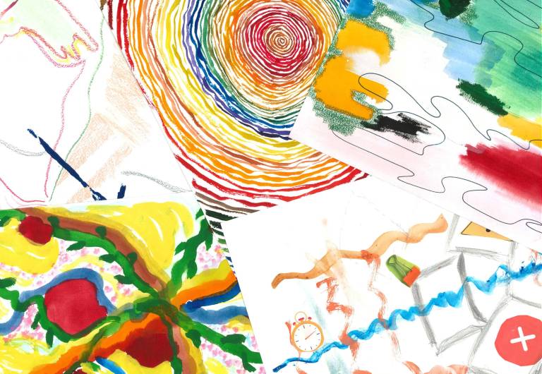 Image of works produced during the art workshop