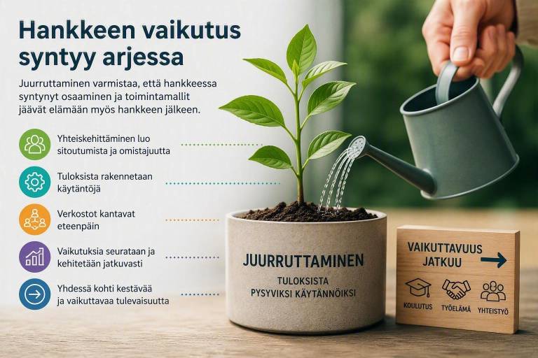 Juurruttaminen hankkeessa