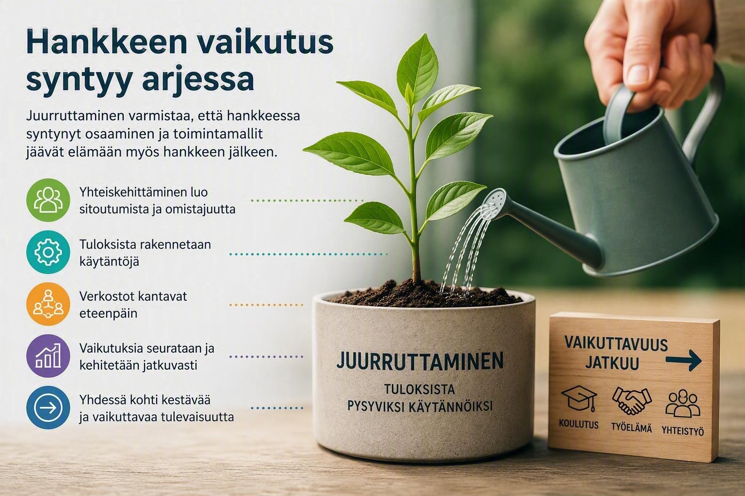 Juurruttaminen hankkeessa
