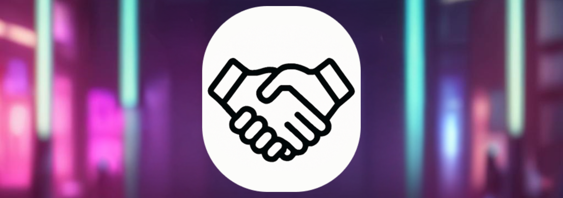 A handshake icon.