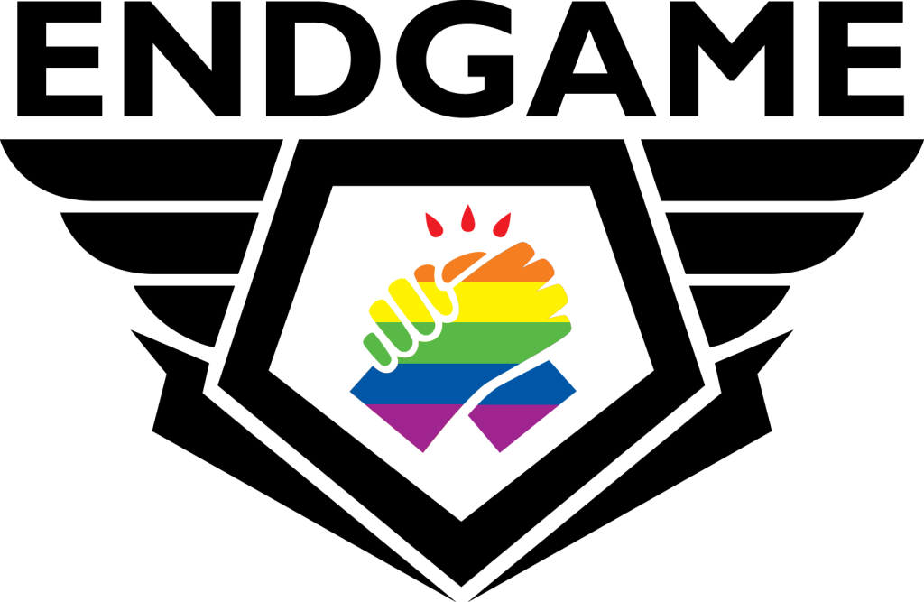 ENDGAME project logo with rainbow fists.