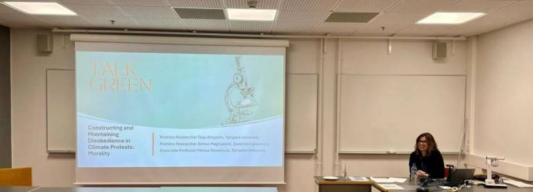 Teija presenting TalkGreen
