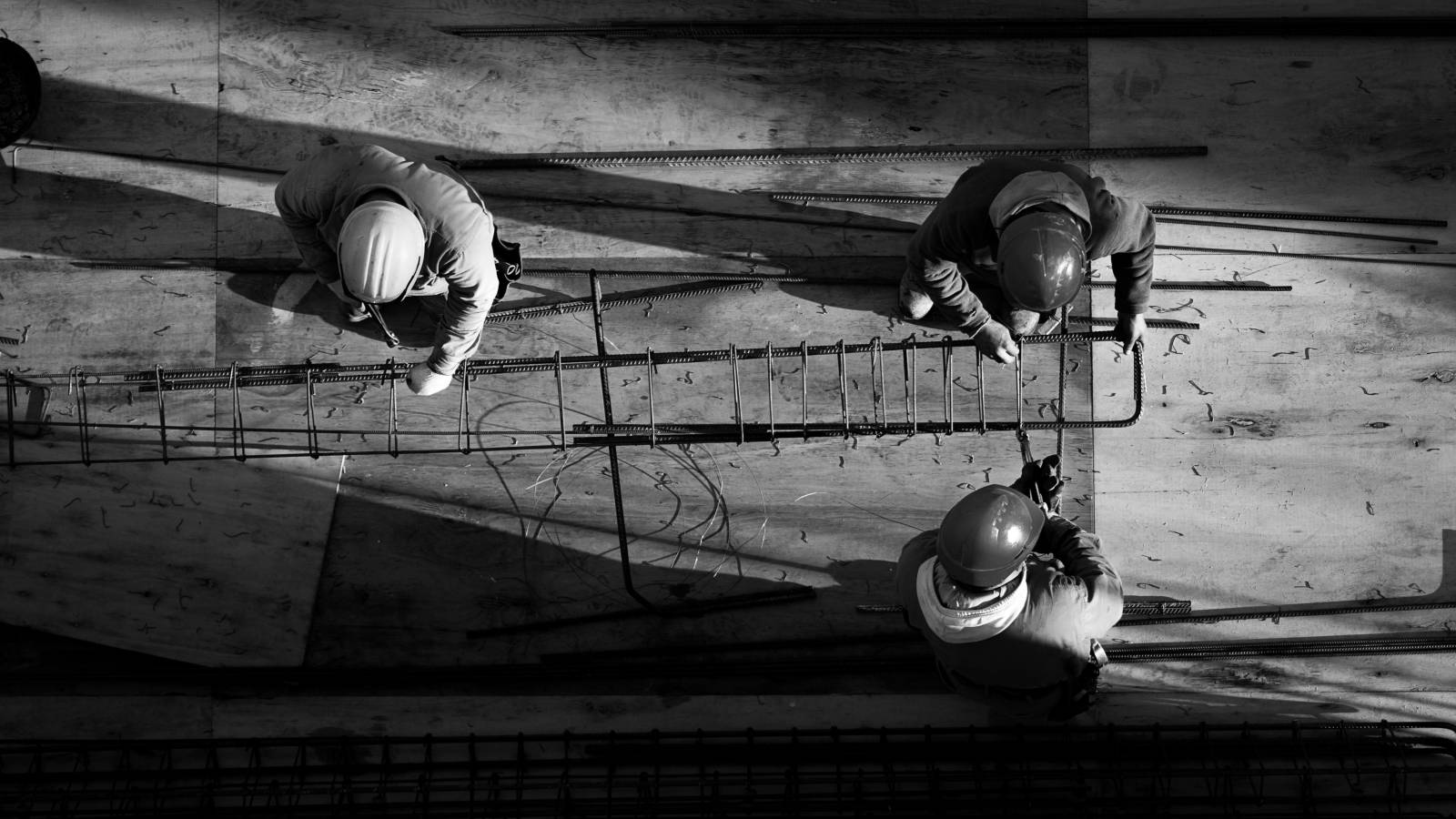 Construction workers working