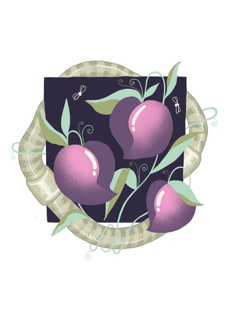 Taiteilijan tekemä fantasianomainen kuva ruoasta