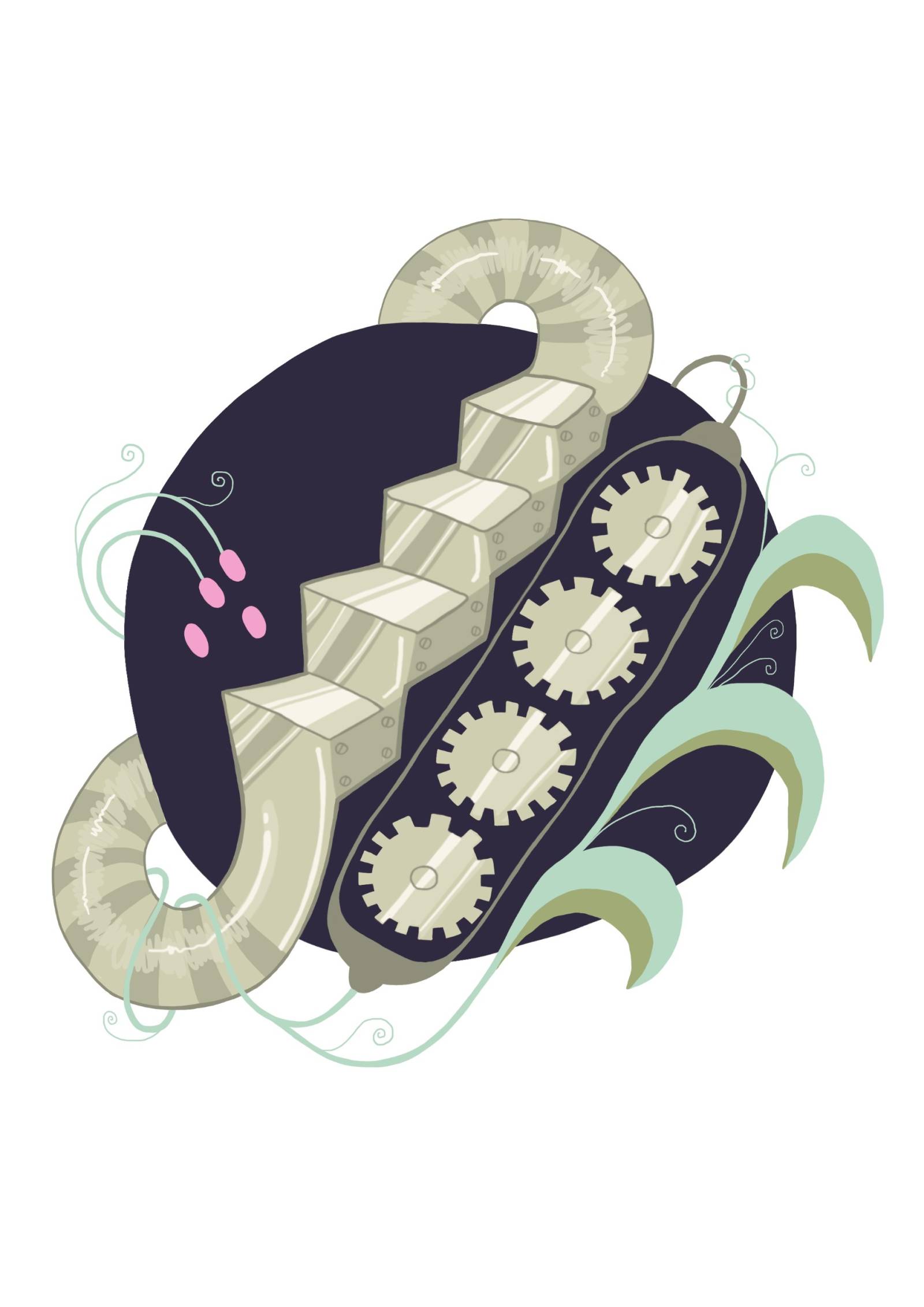 Taiteilijan tekemä fantasianomainen kuva liikkumisesta