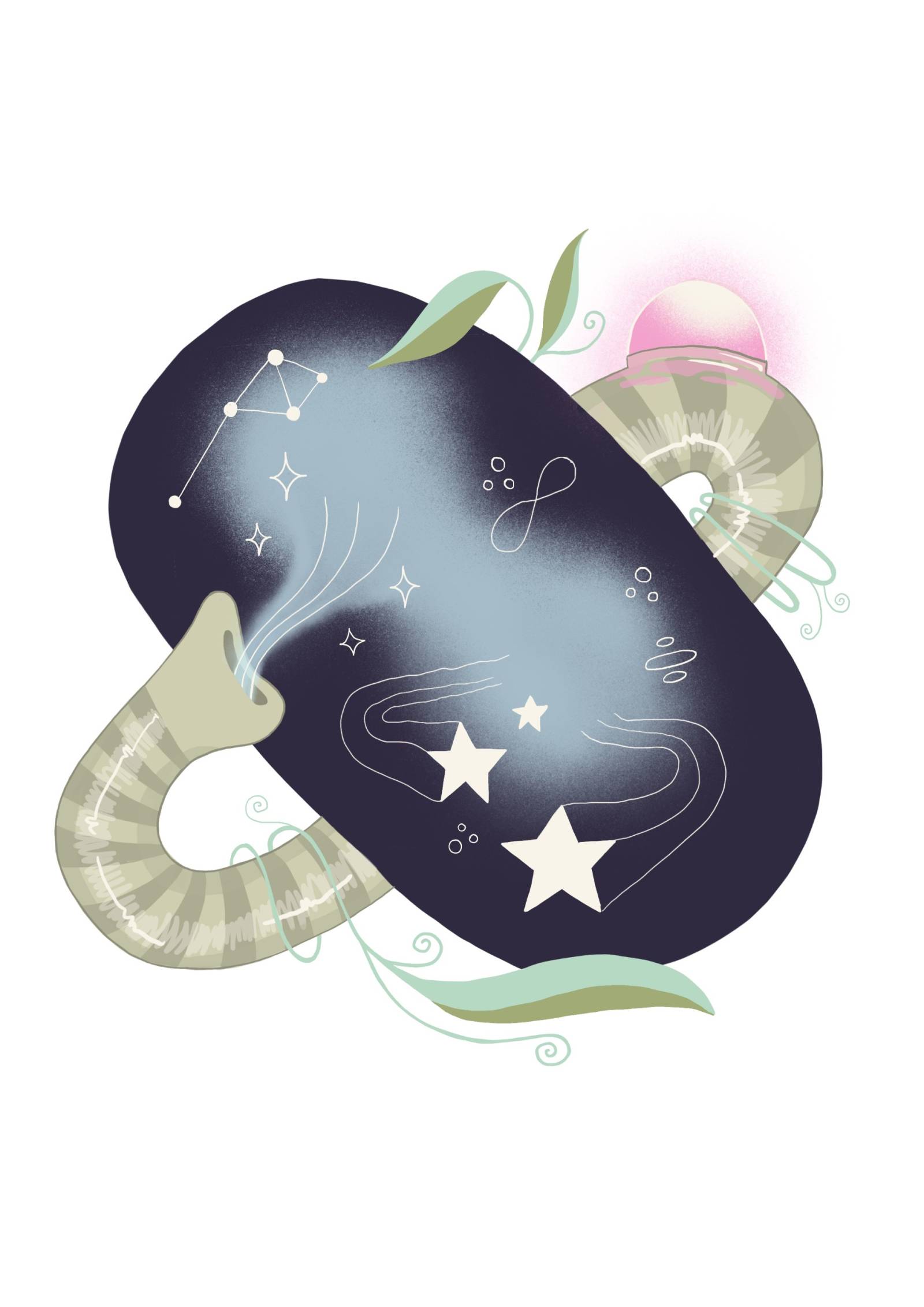 taiteiljan tekemä, fantasianomainen kuva energiasta