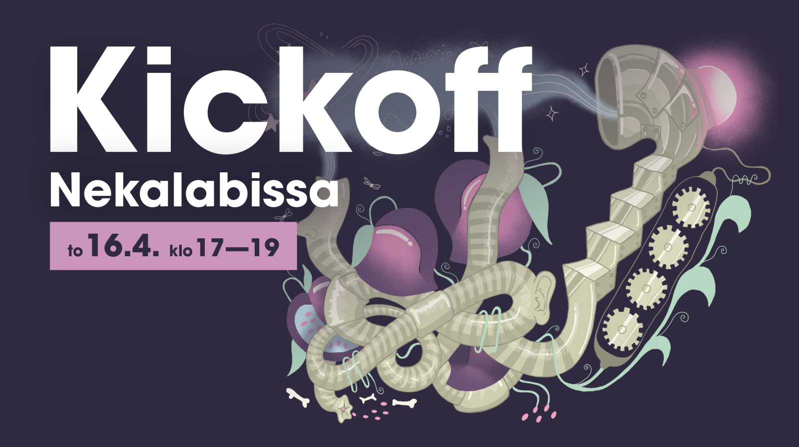 Fantasiakuva ja teksti kickoff Nekalabissa