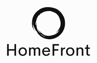 Logo of HomeFront project. A black ring against a white background.