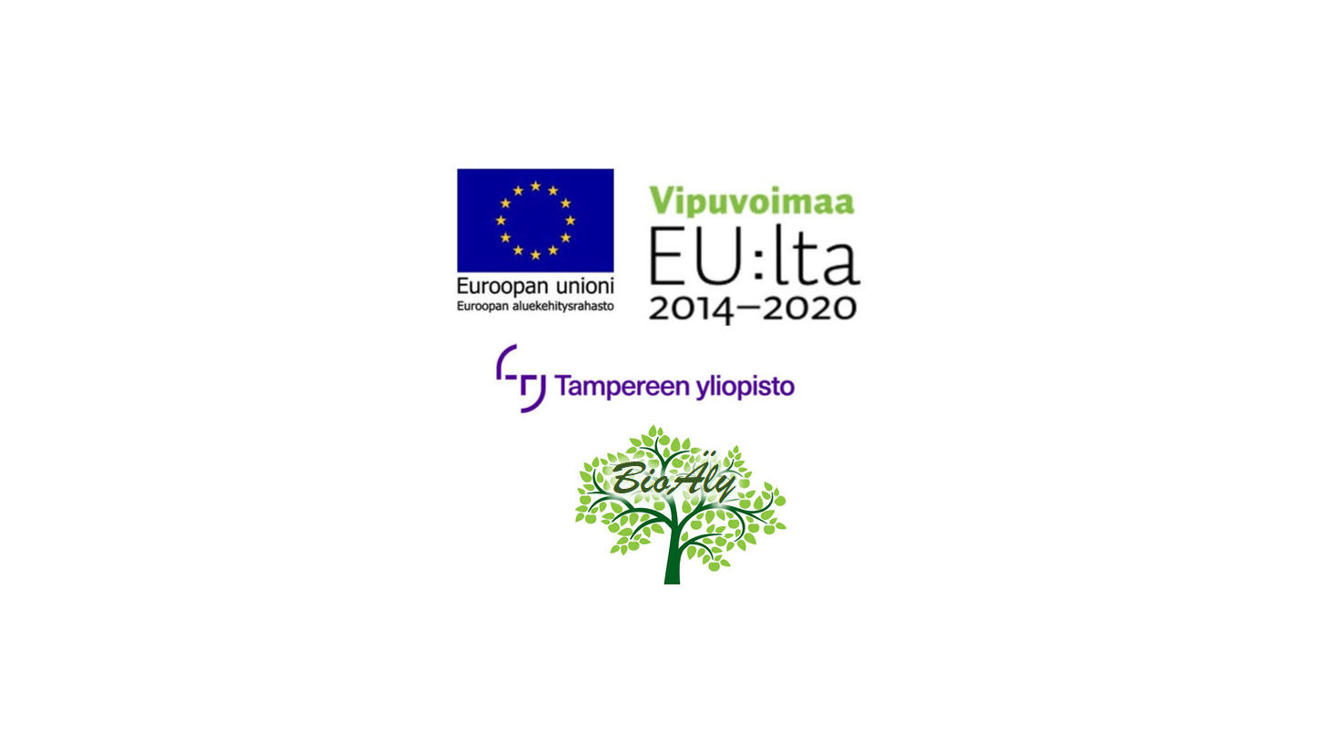 BioÄlyn, Tampereen yliopiston, sekä EU:n logot
