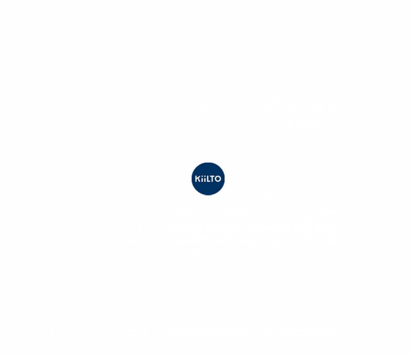 Kiilto logo, missä teksti valkoisella sinisen ympyrän sisällä