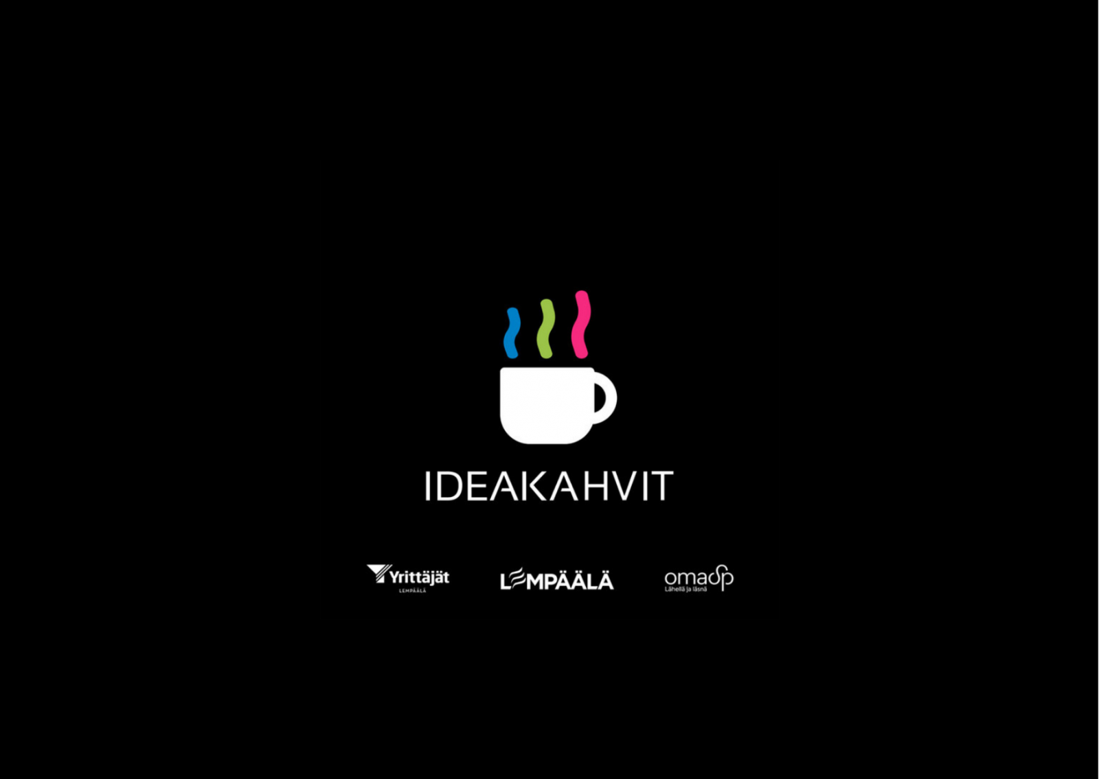 Ideakahvit -podcastin logo sekä sen yhteistyökumppanien logot.
