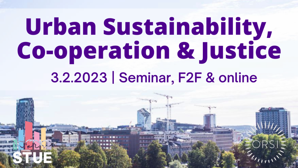 Urban Sustainability Co Operation And Justice Seminar On 3 2 2023