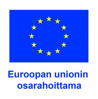 EU:n sininen logo ja teksti Euroopan unionin osarahoittama