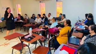 teachers training in classroom 