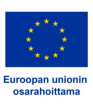 Euroopan unionin lippulogo ja teksti EU:n osarahoittama.